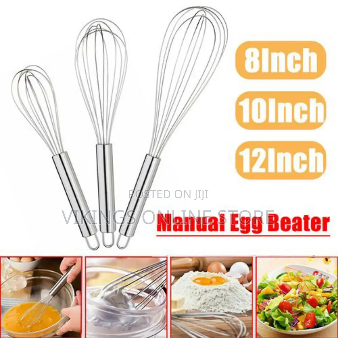 1pc) Portable Stainless Steel Handle Manual Egg Beater Mixer