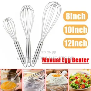1pc) Portable Stainless Steel Handle Manual Egg Beater Mixer