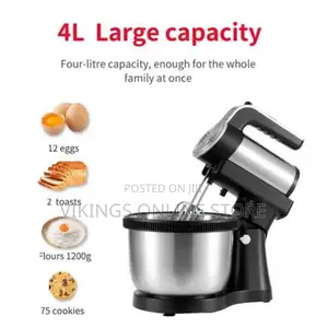 Stand Mixer With Bowl -Black/Silver