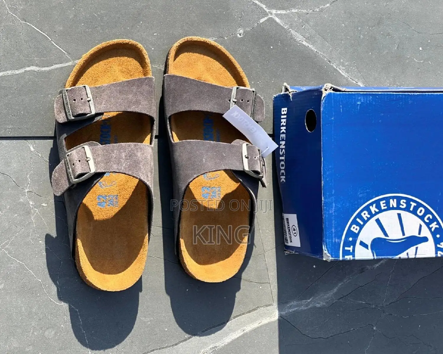 Mocha Suede Leather Arizona Sandals