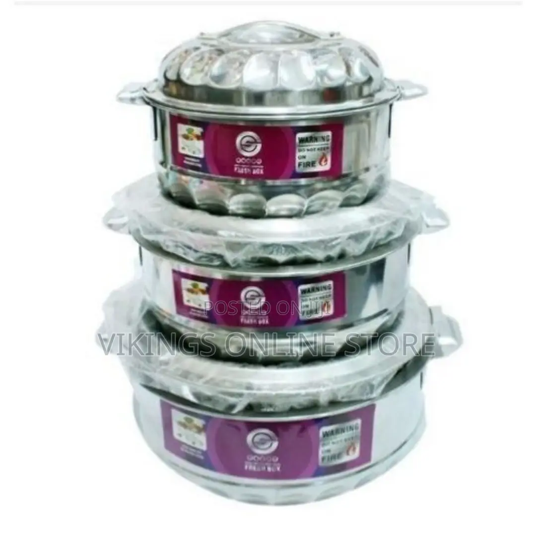 Insulation Pots Stainless Steel 3pc - Silver