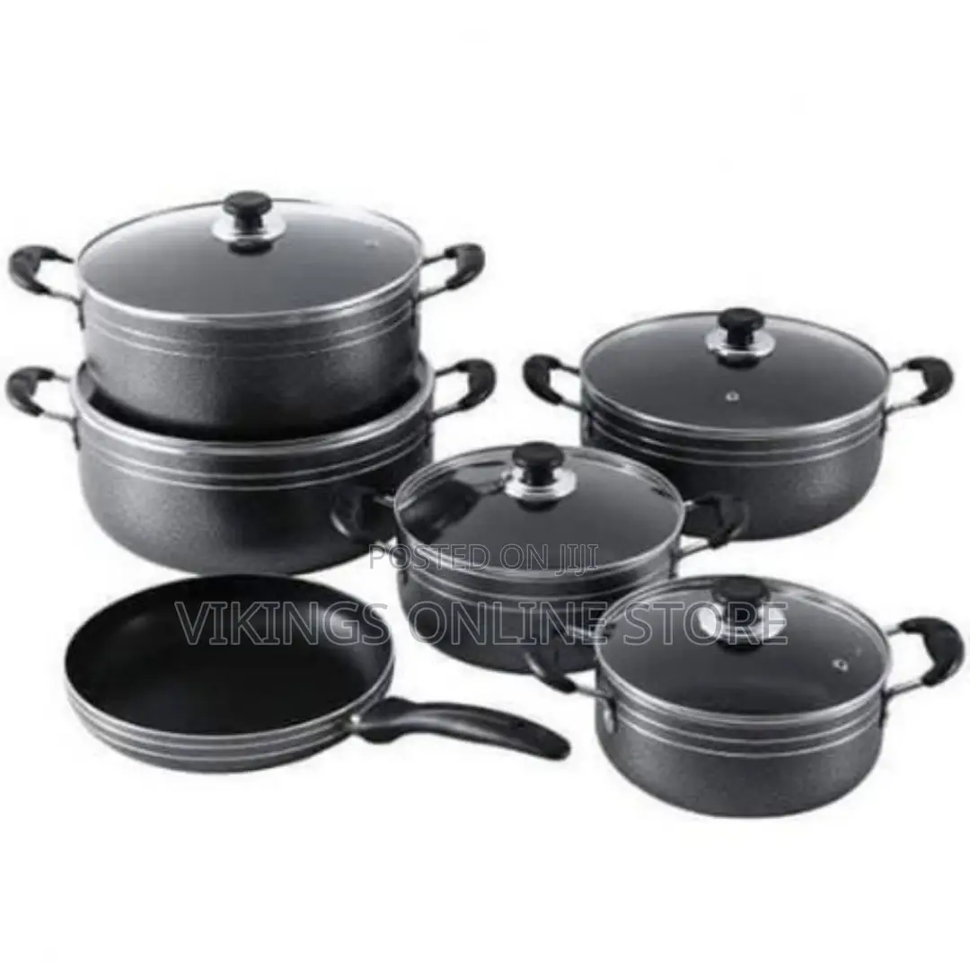Nonstick Cookware 5pc Serving Dishes With Frying Pan - Black
