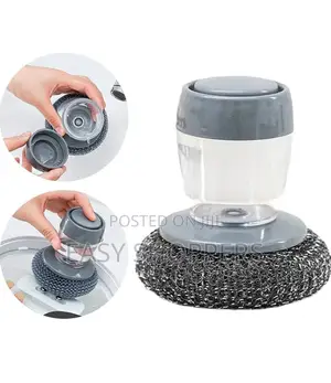 Soap Dispensing Palm Brush Kitchen Cleaning Tool