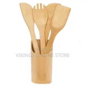 5pcs Kitchen Stick Set From Bamboo - Brown