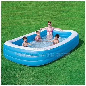Movable and Portable Swimming Pool - White,Blue