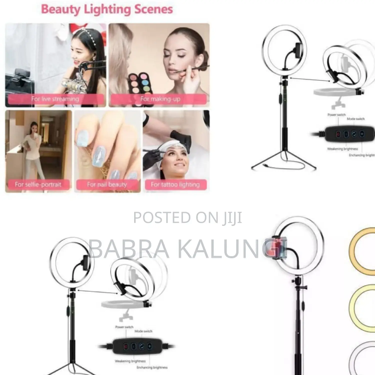 Full Set 26cm Dimmable Led Studio Camera Ring Light