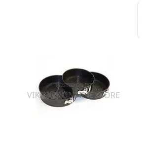 3pcs Round Cake Mould Non-Stick Set Bread Baking Pan - Black