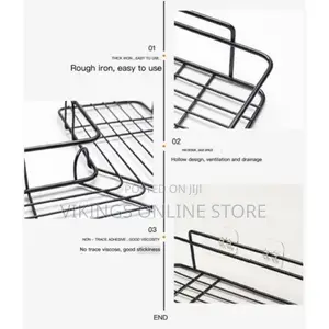 Triangular Corner Shower Bathroom Bath Storage Black
