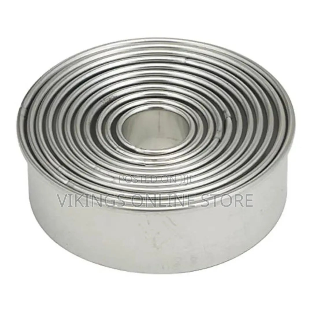 11 Pieces Metal Cookie Cutter Set, Round Cutters