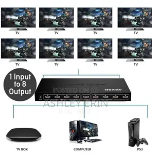 Hdmi Splitter 8 Port ( 1 Input to 8 Output) Converter