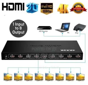 Hdmi Splitter 8 Port ( 1 Input to 8 Output) Converter