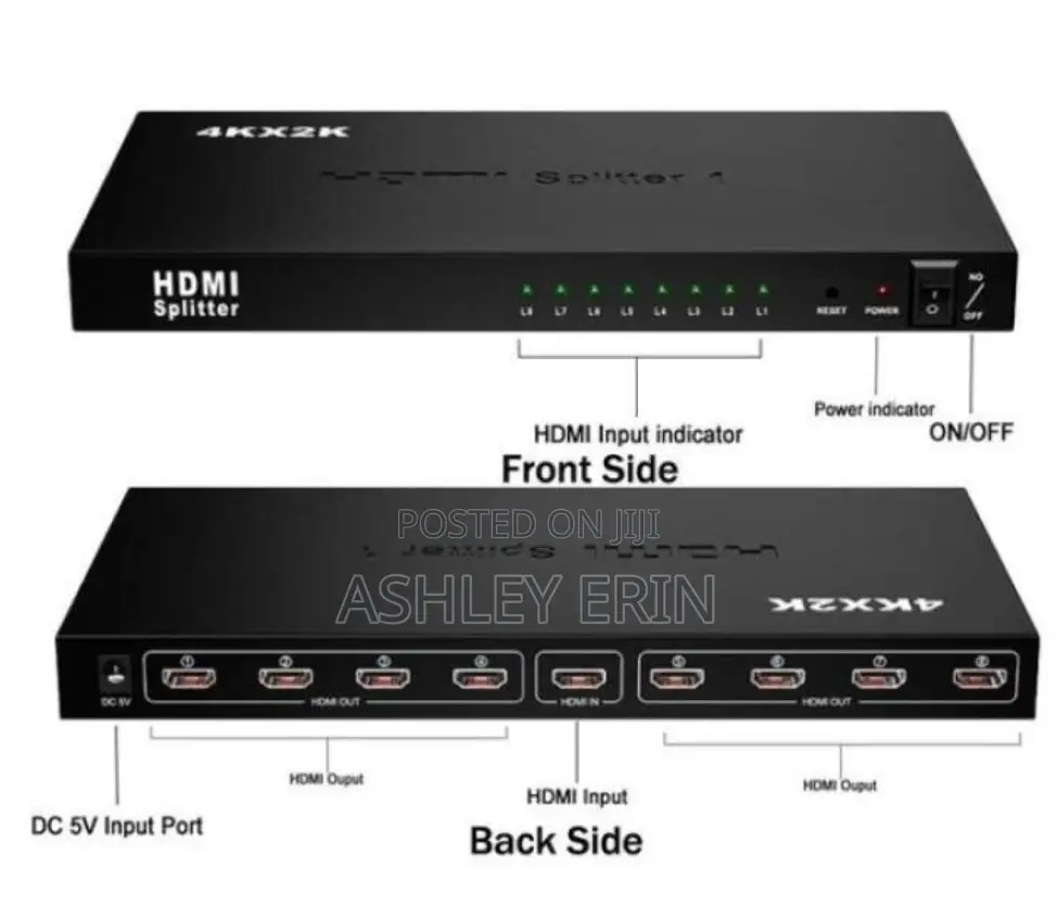 Hdmi Splitter 8 Port ( 1 Input to 8 Output) Converter