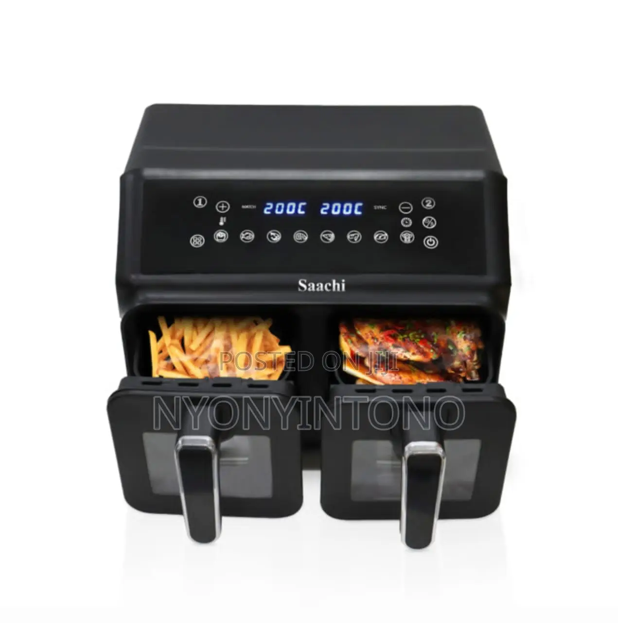 Saachi 10L Double Digital Airfryer With Touch Control Panel