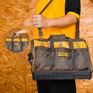 INGCO 16 Inch Tool Bag With 16 Pockets Wide Mouth Storage