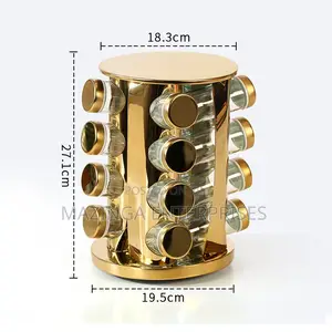 16jars
Gold Rotating Spice and Herb Holder Rack