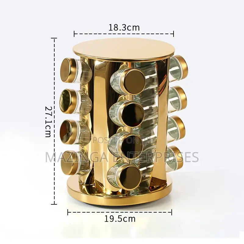 16jars
Gold Rotating Spice and Herb Holder Rack