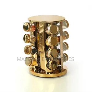 16jars
Gold Rotating Spice and Herb Holder Rack