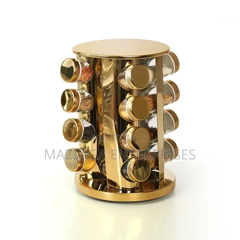 16jars
Gold Rotating Spice and Herb Holder Rack