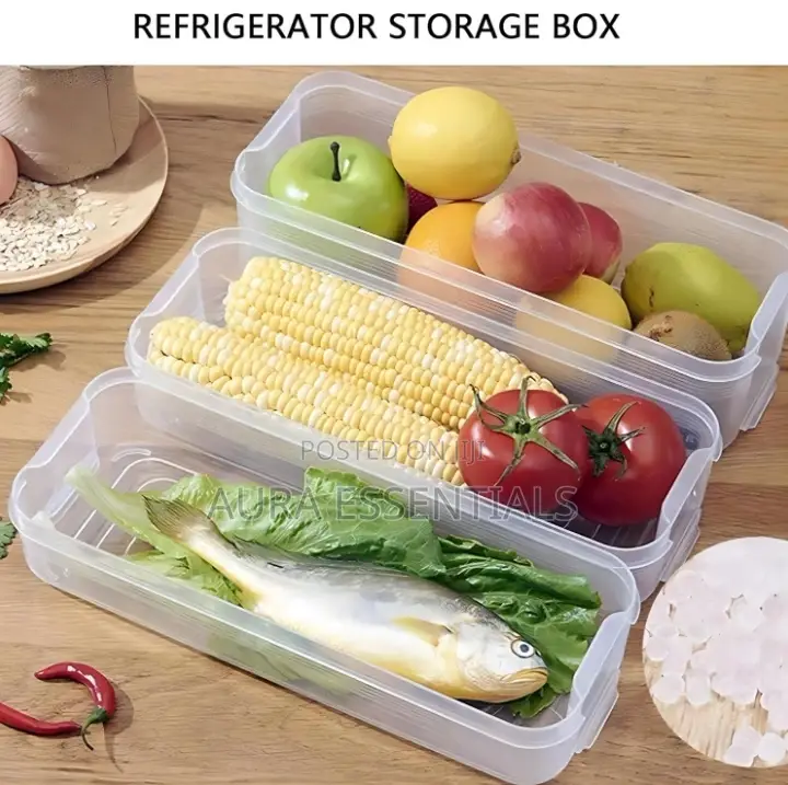 Stackable Kitchen Fridge Drawer Organizer Storage