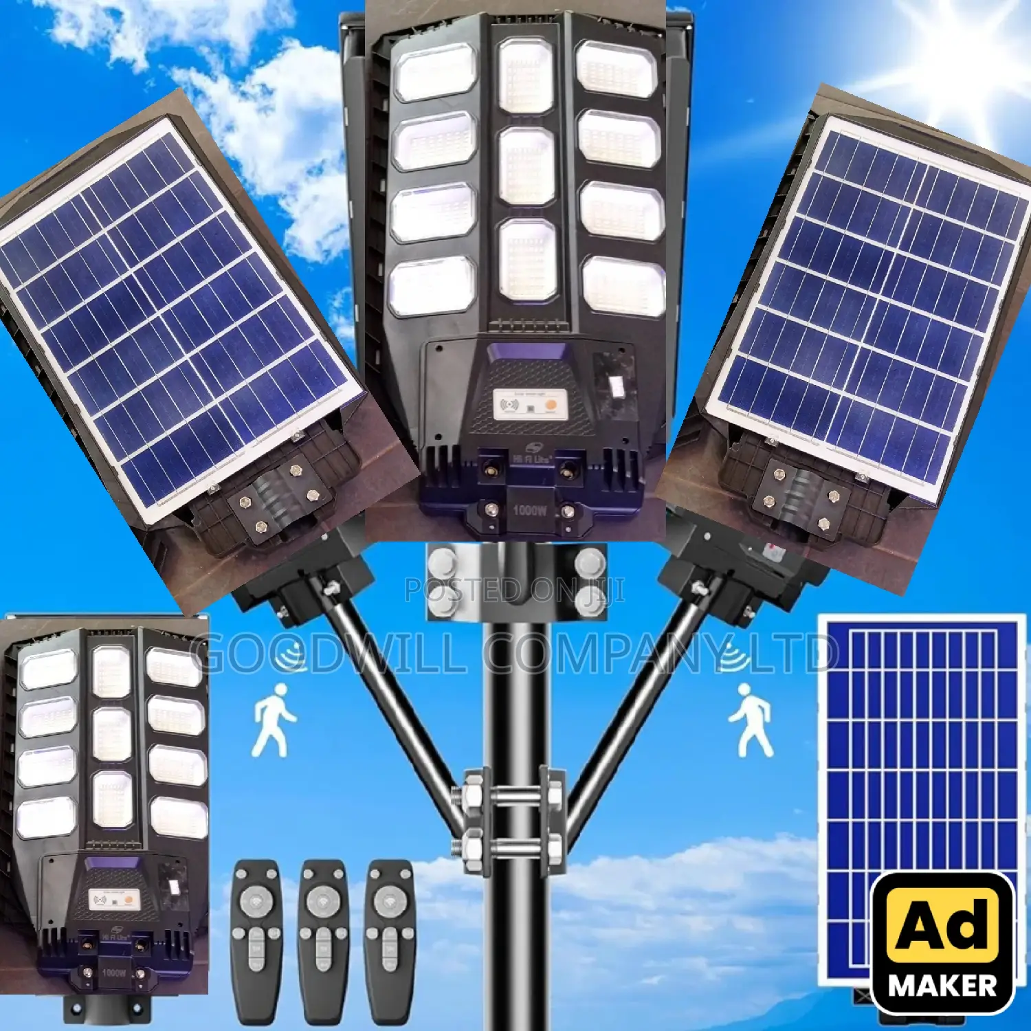1000w Solar Security Light Green Power Class A