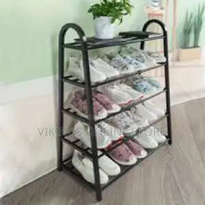 1 Piece of U-Shaped Shoe Rack 5 Tiers Black,Awhite