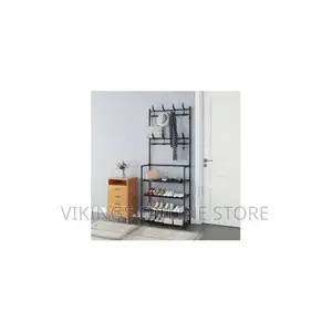 5 Tier Shoe Rack Organizer + Hat Racks With 8 Hooks