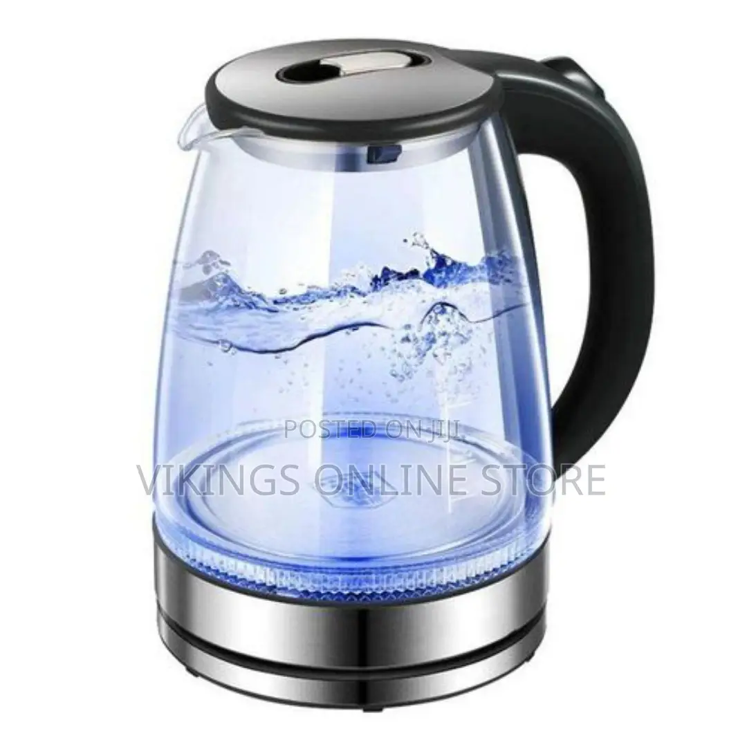 Hoffmans 2L Glass Electric Kettle ,Silver , Black
