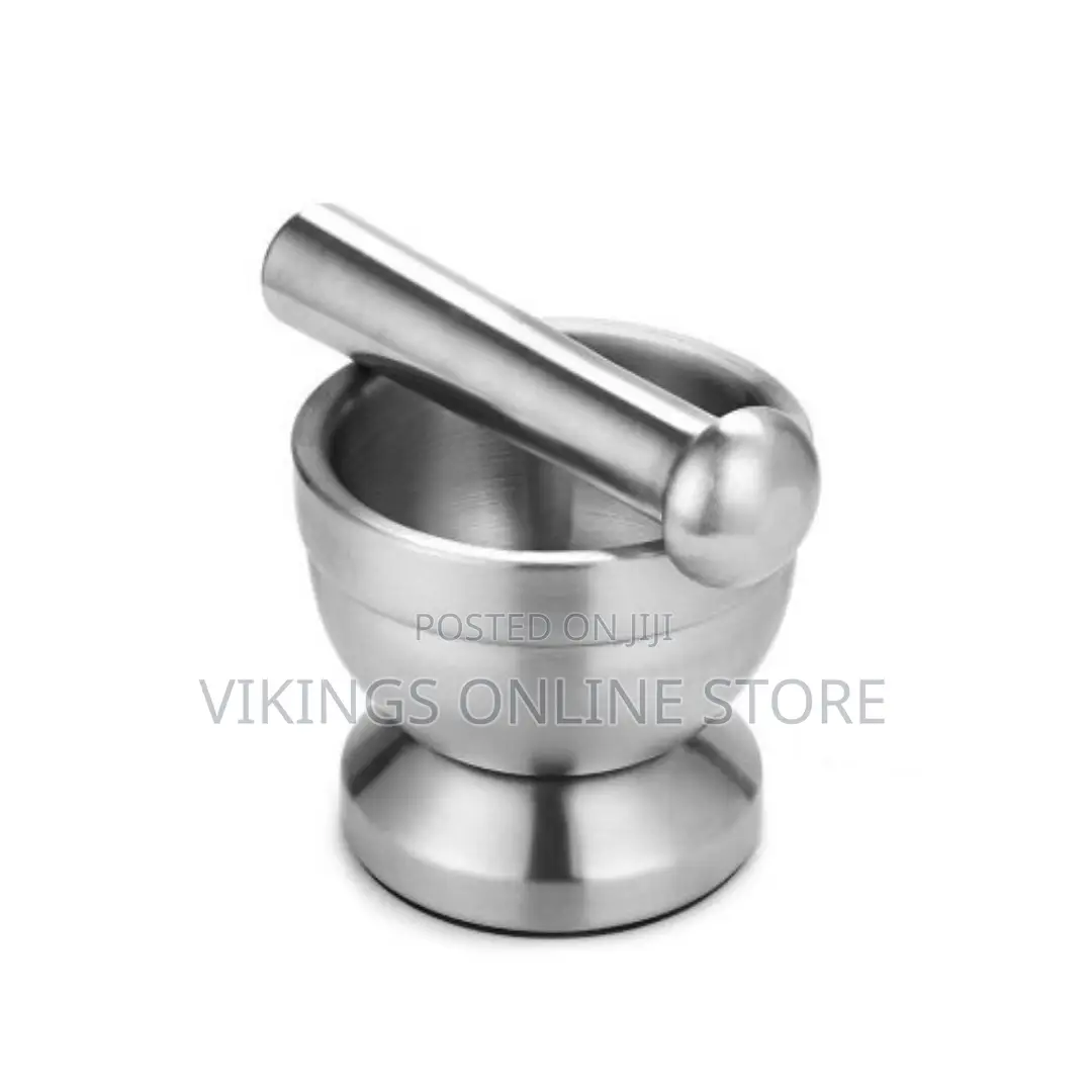 Double Stainless Steel Metal Mortar Salt and Pestle