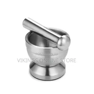 Double Stainless Steel Metal Mortar Salt and Pestle