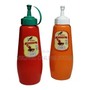 2 PCS Plastic Squeeze Dispenser Oil Tomato Sauce Bottles