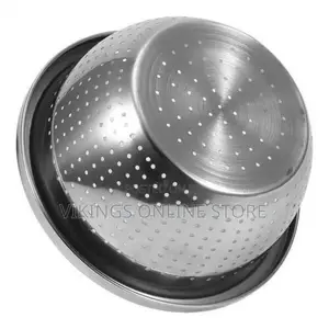 Round Stainless Steel Colander Strainer Sieve-Silver