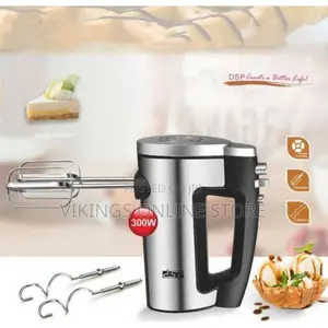 DSP 5-Speed Hand Cake Mixer With Beater, Dough Hook - Silver