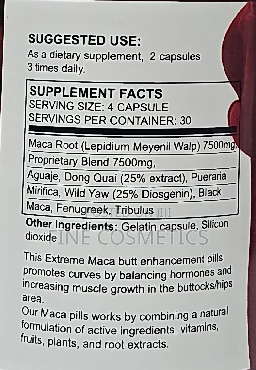 EXTREME CURVE MACA PLUS PILLS For Hips And Butt Enlargement