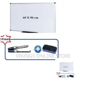 Wall Mount Whiteboard (60x90cm) With Markers Eraser -White