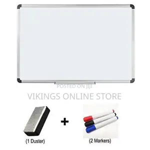 Wall Mount White Board(45x60cm) With Marker Eraser - White
