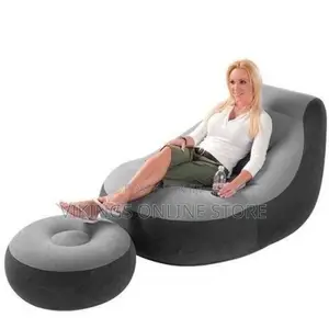 Beanless Bean Bag 2 Inflatable Empire Chair - Grey, Black