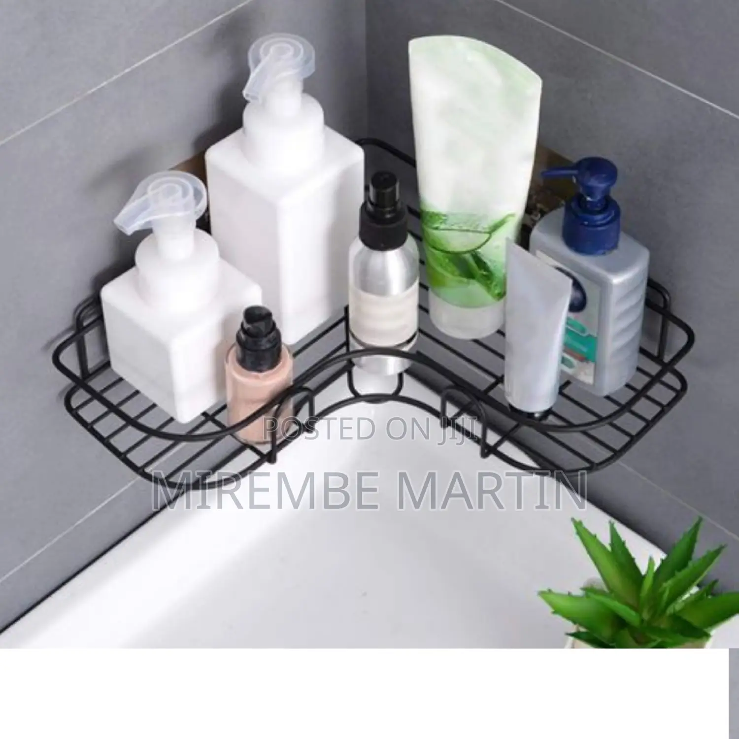 Metallic Bathroom Corner Shelf Rack.