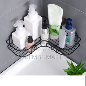 Metallic Bathroom Corner Shelf Rack.