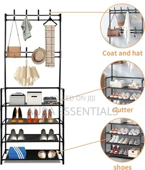 Free Standing Coat Hat Rack Shoes Storage Rack