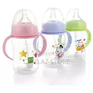 240ml Milk Glass Baby Feeding Bottle – Multi-Colours