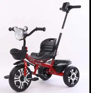 Children's Tricycle With Push Rod and Basket