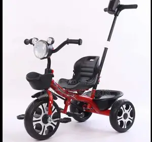 Children's Tricycle With Push Rod and Basket