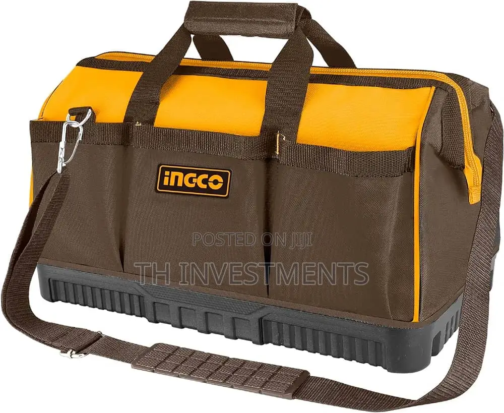 Ingco 16inch Tool Bag With 16 Pockets Wide Mouth Storage.