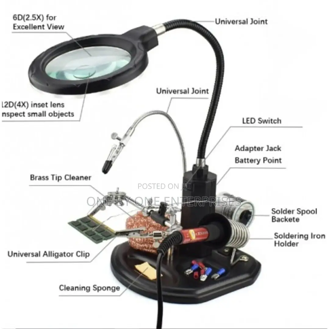 Helping Hand Tool Station - 16 Led Illuminated Magnifier