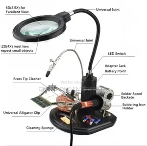 Helping Hand Tool Station - 16 Led Illuminated Magnifier