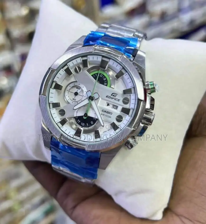 Edifice Casio Chronograph White Dial Stainless Steel Watch