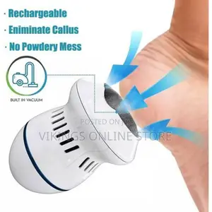 Electric Foot File Callus Remover Pedicure - White.