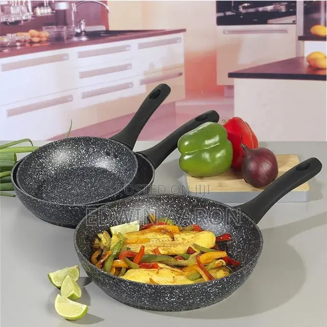 3pcs Non-Stick Frying Pans (20/24/28cm)