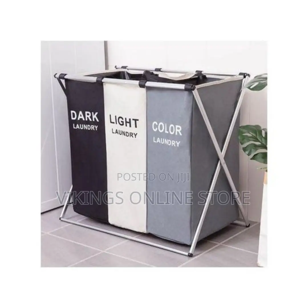 Large Capacity 3 in 1 Foldable Laundry Basket - Multicolour