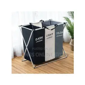 Large Capacity 3 in 1 Foldable Laundry Basket - Multicolour